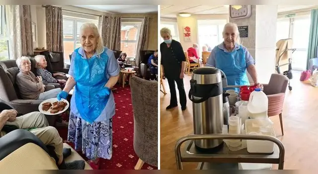 Maureen Townend es una adulta mayor de 83 años que vive en el hogar para ancianos Flower Park Care Home en Inglaterra. Maureen Townend es una adulta mayor de 83 años que vive en el hogar para ancianos Flower Park Care Home en Inglaterra.
