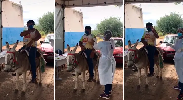 El adulto mayor celebró recibir su dosis de la vacuna COVID-19. El adulto mayor celebró recibir su dosis de la vacuna COVID-19.