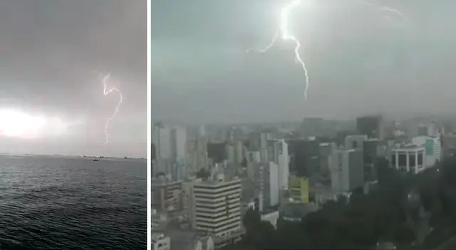 Fuerte lluvia luego de la tormenta eléctrica duró aproximadamente 30 minutos.