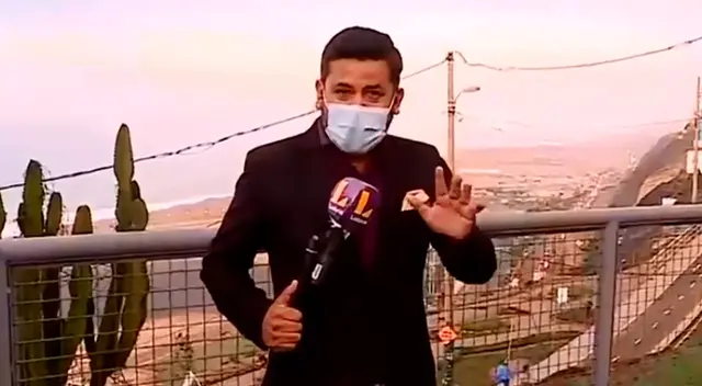 Periodista de Latina TV pasó un gran susto en su informe. Periodista de Latina TV pasó un gran susto en su informe.