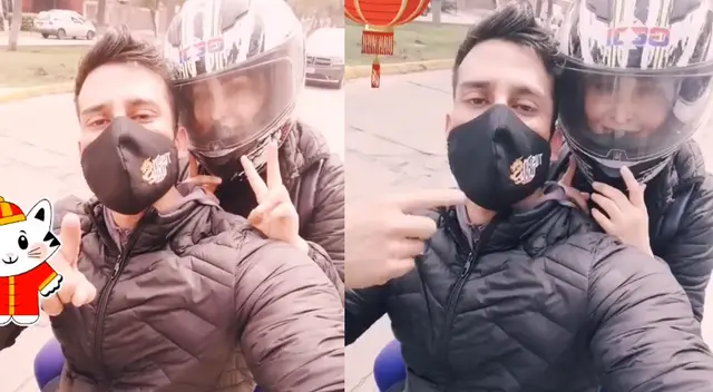 Christian Domínguez la hace de delivery de su chifa personalmente junto a Pamela Franco [VIDEO]