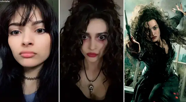 La joven sorprendió a miles con su increíble parecido a Bellatrix.