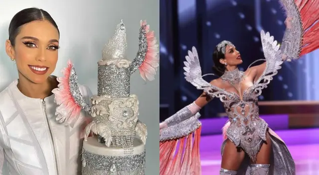 La Miss Perú Janick Maceta se emocionó al recibir un postre basado en su atuendo en el certamen de parte de Cassandra Sánchez, la hija de Jessica Newton. La Miss Perú Janick Maceta se emocionó al recibir un postre basado en su atuendo en el certamen de parte de Cassandra Sánchez, la hija de Jessica Newton.