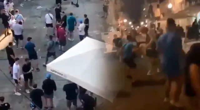 Hinchas del Chelsea y Manchester City se enfrentan en Portugal. Hinchas del Chelsea y Manchester City se enfrentan en Portugal.