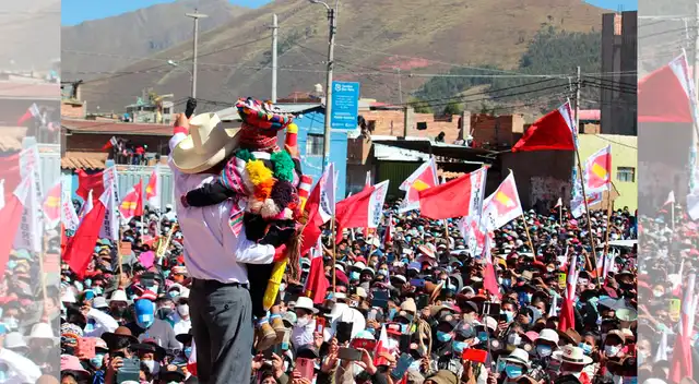 Pedro Castillo causa aglomeración en Cusco.
