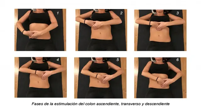 Debes recostarte y hacer los masajes con suavidad para que tu intestino empiece a trabajar.