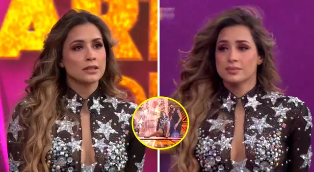Milett Figueroa se quiebra tras tener un tropezón en el Artista del Año.