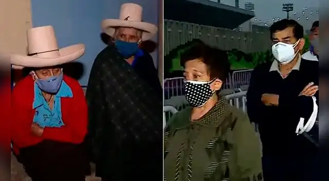 La mujer arribo al centro de estudios, donde también votara el candidato de Perú Libre, Pedro Castillo, junto a su hija antes de las 5 de la mañana para hacer valer su derecho.