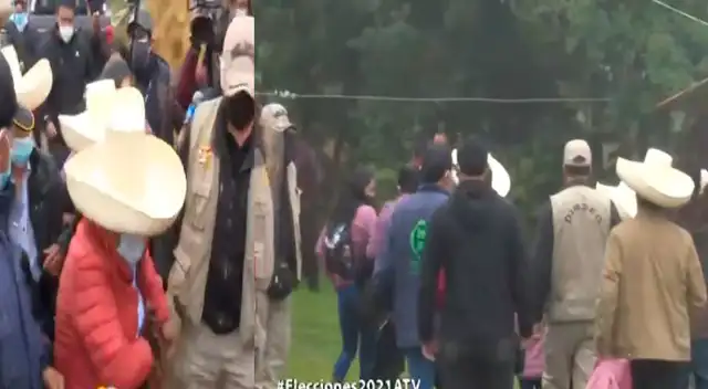 Familiares de Pedro Castillo llegan para el desayuno tradicional electoral