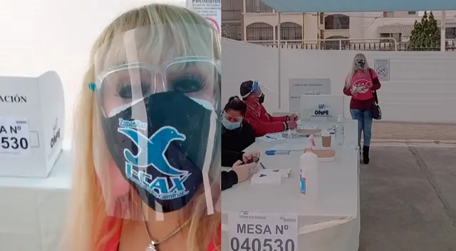 Susy Díaz acudió a votar y cumplió con su deber cívico.