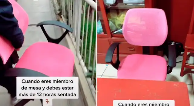 La joven cambió la silla de madera que tenía asignada por una más cómoda.