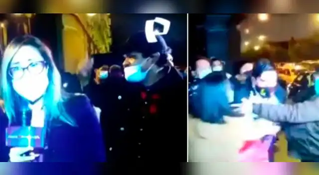 Agresión a periodistas por parte de partidarios de Perú Libre.