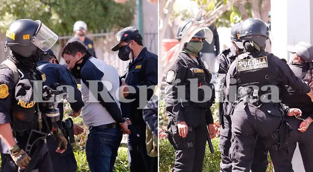 Al menos cinco personas, cuatro varones y una mujer, fueron detenidas y trasladadas hasta la comisaría de Santa Marta.