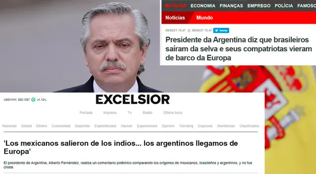 “Los mexicanos salieron de los indios, los brasileros salieron de la selva, pero nosotros los argentinos llegamos de los barcos de Europa”, dijo Fernández.