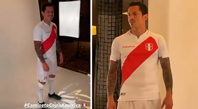 Gianluca Lapadula feliz con la nueva camiseta de Perú. Gianluca Lapadula feliz con la nueva camiseta de Perú.