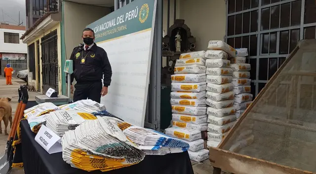 Intervienen local que adulteraba cemento industrial en bolsas de marcas reconocidas