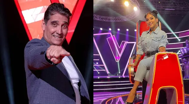 Guillermo Dávila y Daniela Darcourt en La Voz Perú.