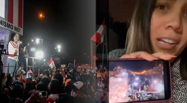 Andrea San Martín 'asiste' a marcha de Keiko Fujimori desde su celular mientras hace parrillada