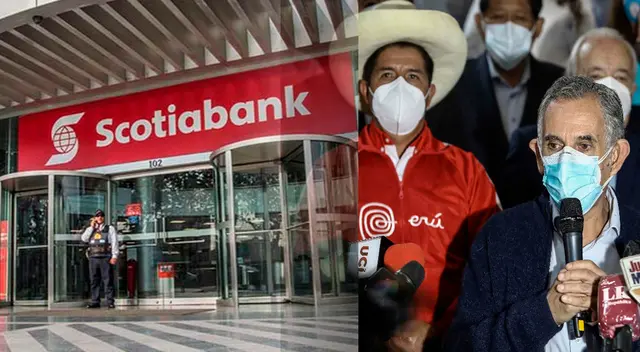 La entidad financiera Scotiabank se refieren a Pedro Castillo y Pedro Francke.