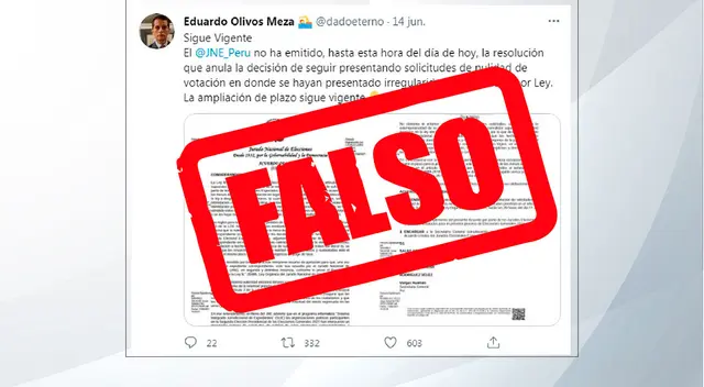 Por medio de su equipo de Fact Checking, la autoridad electoral aseguró que el acuerdo para extender el plazo para recibir los recursos de nulidad