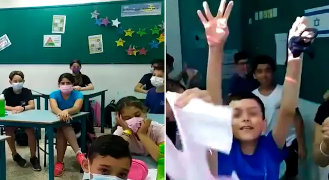 Los niñas y niños celebraron rompiendo las mascarillas.