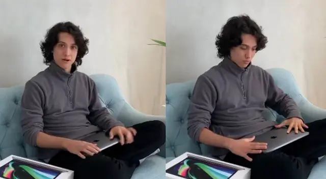 Vasco Madueño recibe computadora que le donaron a través de Magaly Medina: