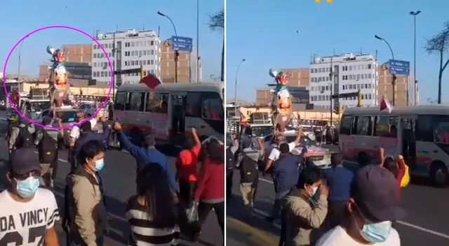 La estatua de la rato fue paseada por las principales calles de Lima. La estatua de la rato fue paseada por las principales calles de Lima.