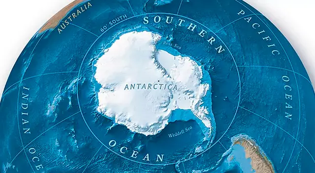 National Geographic comenzó a hacer mapas en 1915, pero la institución solo había reconocido formalmente solo cuatro océanos.