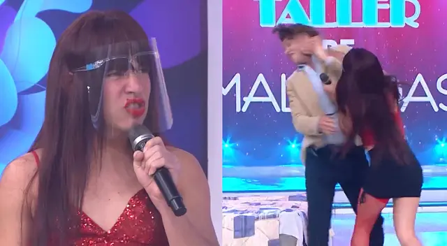 La Uchulú le da una fuerte cacheta a Gino Pesaressi.