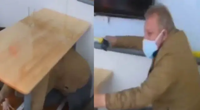 Gunter Rave experimenta en vivo un terremoto con simulador de sismos. Gunter Rave experimenta en vivo un terremoto con simulador de sismos.