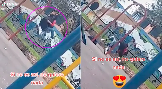 La pareja terminó golpeándose contra el suelo.