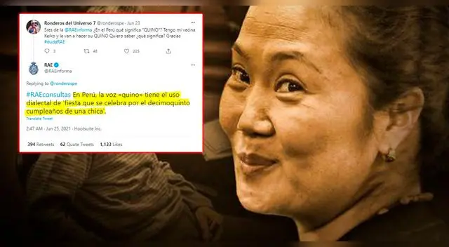 Quedo totalmente claro. RAE responde a usuario tras hablar del 'Quino' de Keiko Fujimori.