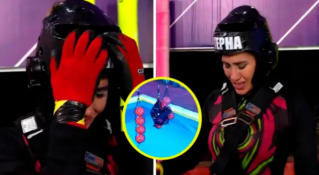 Tepha Loza lloró en vivo al no poder completar circuito.
