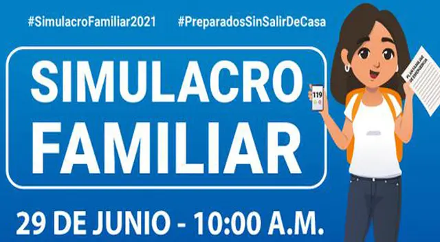 Participa este martes 29 de junio del simulacro familiar programado por Indeci Participa este martes 29 de junio del simulacro familiar programado por Indeci