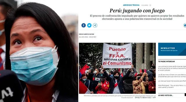 “El aliento de un golpe militar en pleno bicentenario de la independencia, es una barbaridad”, se lee en el artículo.