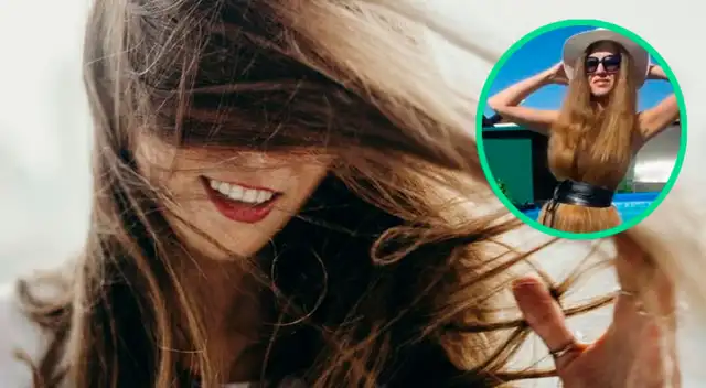 Joven usa su propio cabello como vestido