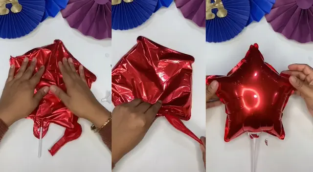 Pasos para reutilizar un globo en mal estado se hace viral en las redes sociales. Pasos para reutilizar un globo en mal estado se hace viral en las redes sociales.