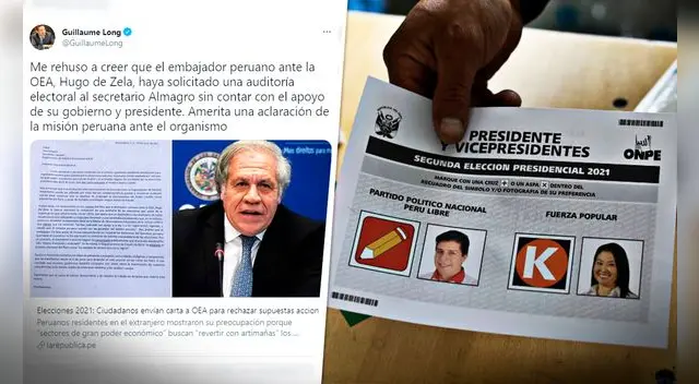 El canciller ecuatoriano Guillaume Long pide que la delegación peruana ante la OEA haga una aclaratoria sobre la situación. El canciller ecuatoriano Guillaume Long pide que la delegación peruana ante la OEA haga una aclaratoria sobre la situación.