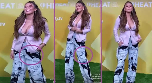 Amy Gutiérrez luce con look inspirado en cultura Chavín y ave representativa peruana. Amy Gutiérrez luce con look inspirado en cultura Chavín y ave representativa peruana.