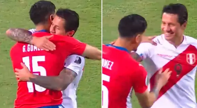 Perú vs Paraguay: el fraterno abrazo de Gianluca Lapadula y Gustavo Gómez previo al partido. Perú vs Paraguay: el fraterno abrazo de Gianluca Lapadula y Gustavo Gómez previo al partido.