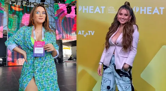 La cantante Amy Gutiérrez fue una de nuestras representantes en los Premios Heat, donde lució una pantalón con culturas incas.