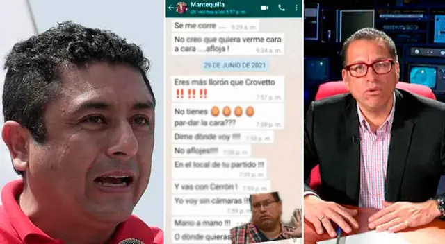 Bermejo difundió su chat con Butters vía WhatsApp.