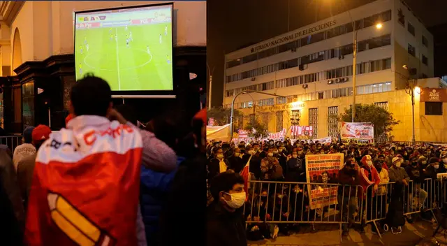 colocan pantalla para ver el partido de Perú vs Brasil en el JNE