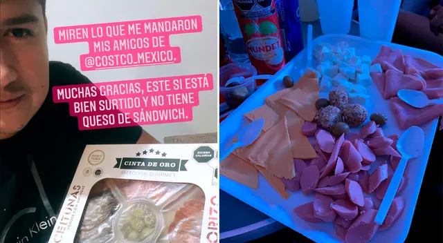 En la imagen se aprecia un plato desechable con algunas rebanadas de jamón, queso amarillo, salchichas y panela.