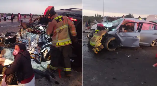 El choque de tres vehículos en la carretera Costanera dejó seis personas muertas.