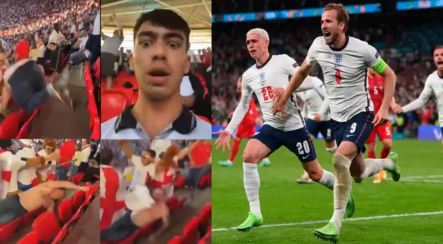 Hinchas ingleses vivieron con intensidad el partido por semifinales de la Eurocopa ante Dinamarca.