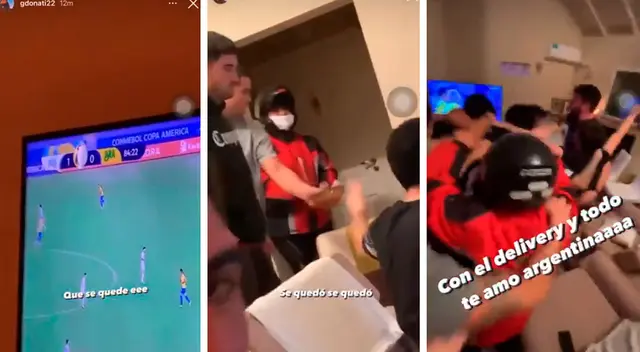 Joven entrega el delivery a una casa y se queda para festejar la final de la Copa América 2021