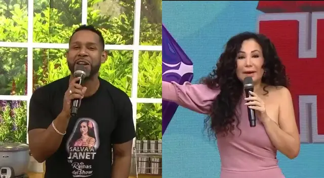 Edson Dávila se dirigió al público para rogar que Janet Barboza se quede en Reinas del Show, pero no pudo evitar trolearla.