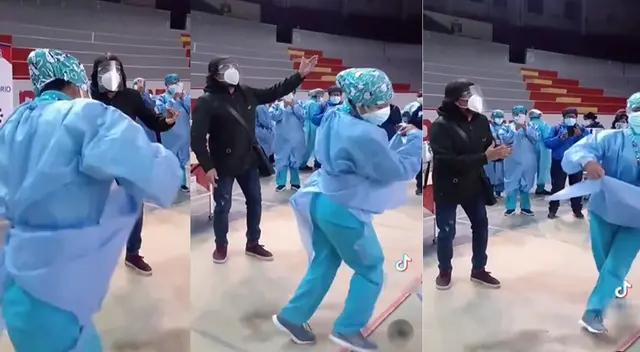 Singular baile de la enfermera se hizo viral en las redes sociales. Singular baile de la enfermera se hizo viral en las redes sociales.