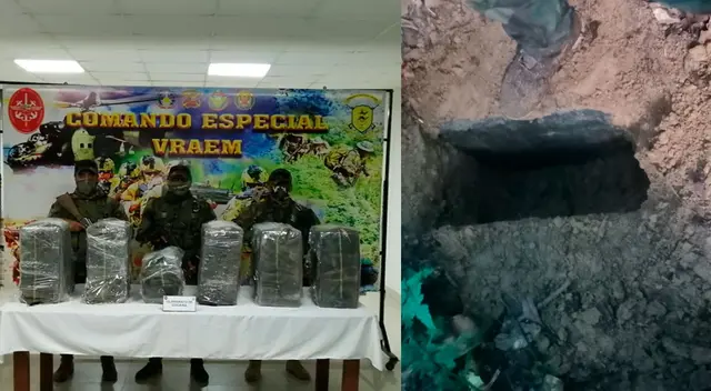 La droga incautada y una de las caletas donde la escondían La droga incautada y una de las caletas donde la escondían